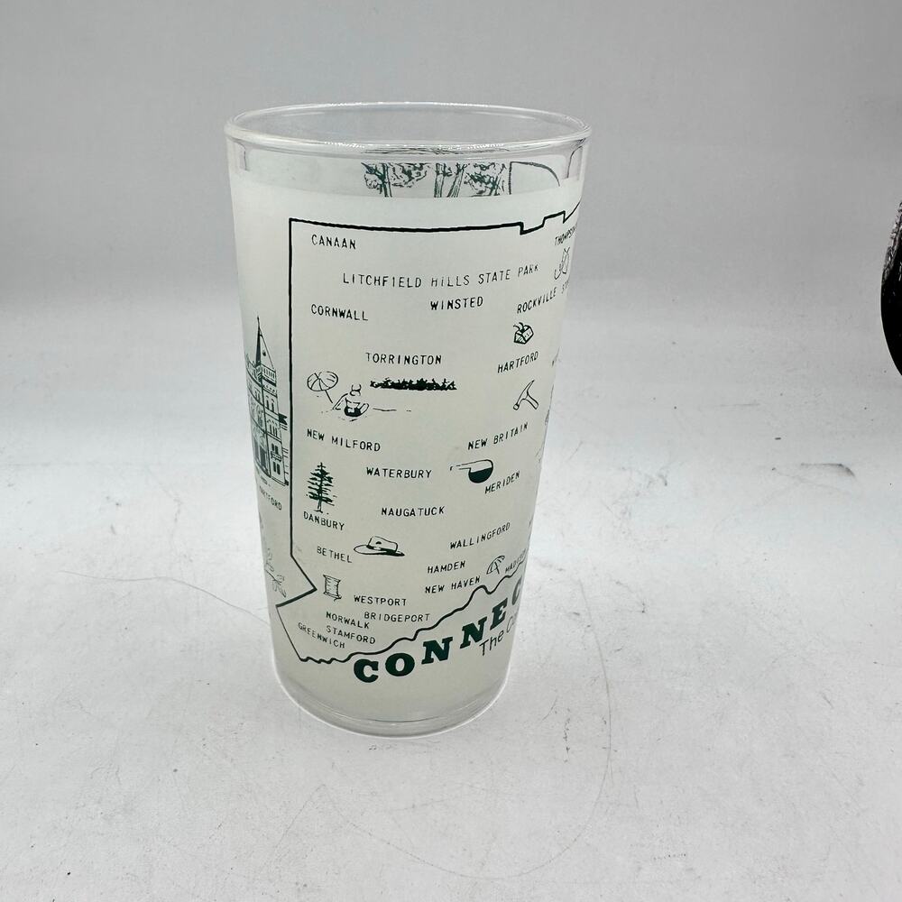 Vintage Indiana State Souvenir Glass Frosted Tumbler  Hazel Atlas MCM Cocktail - Picture 3 of 9